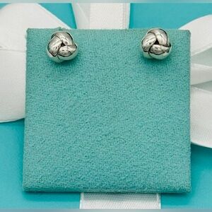 Tiffany & Co Silver SS Vintage Solid Knot Earrings Studs VGUC